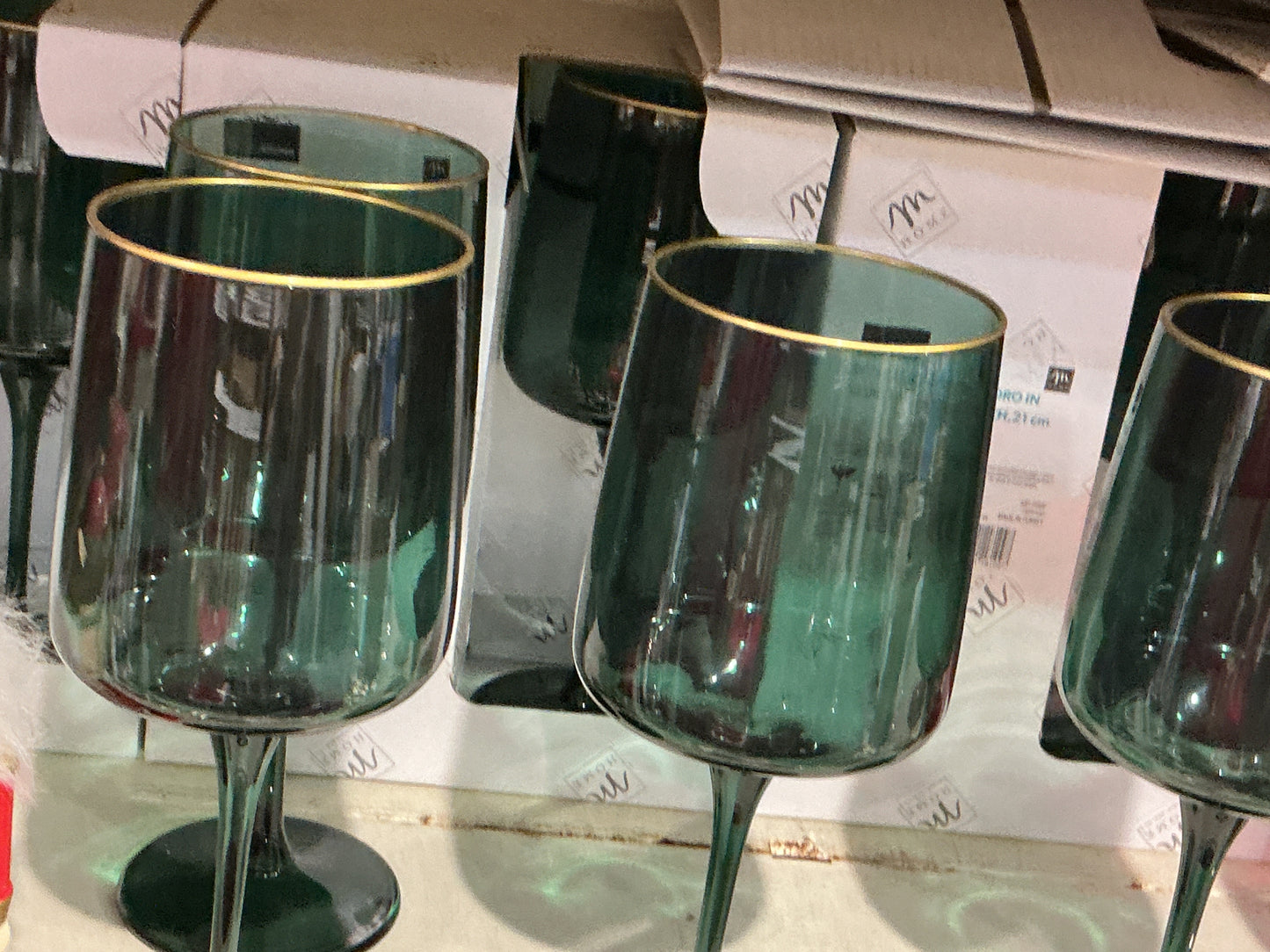 Set 4 calici di vetro colorato