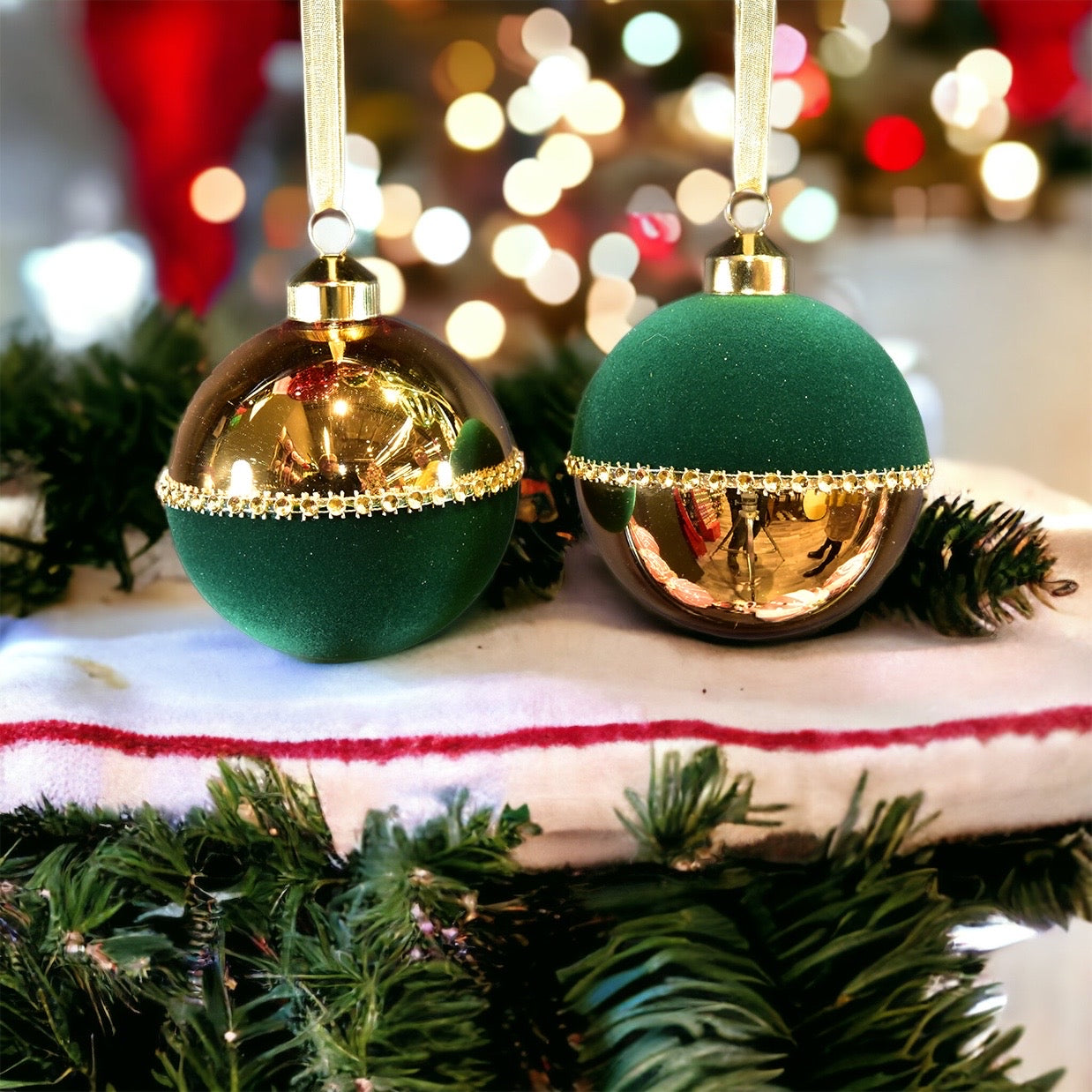 Palla di Natale vetro e velluto