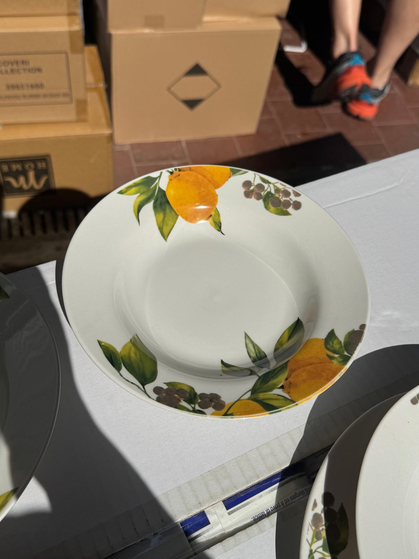 Servizio di piatti limoni