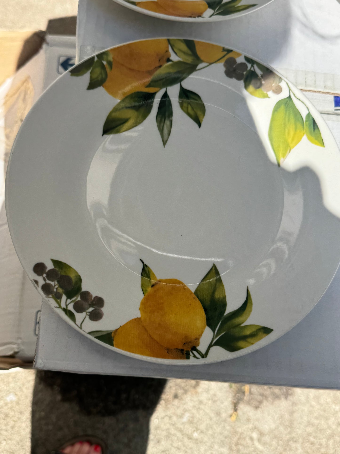 Servizio di piatti limoni
