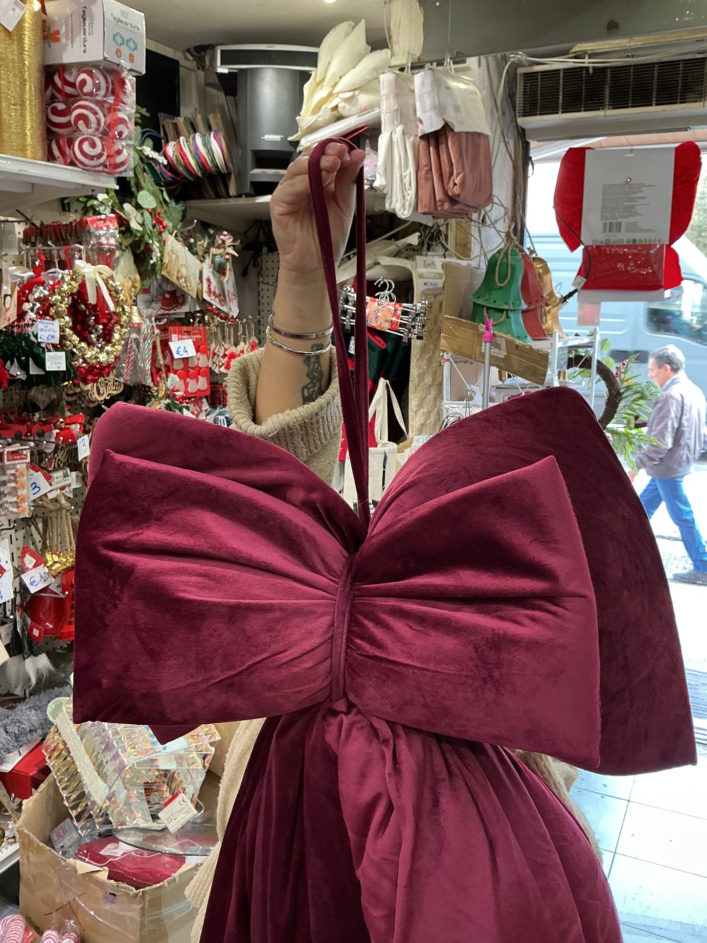 Fiocco velluto bordeaux big