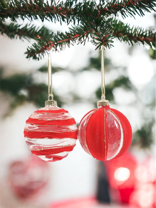 Palla di Natale vetro e velluto