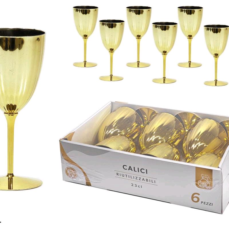 Set 12 calici riutilizzabili in plastica