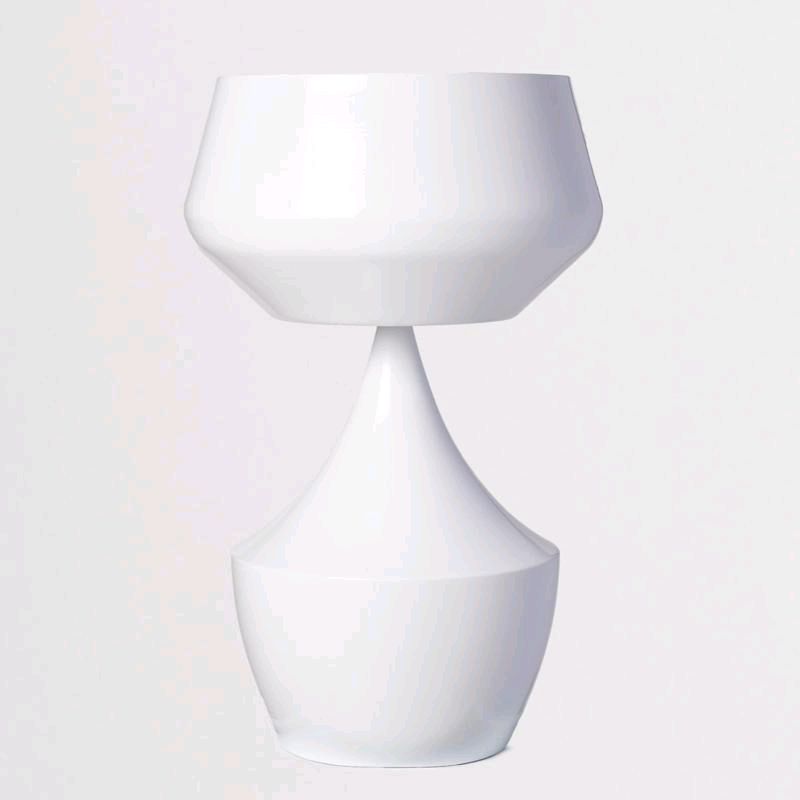 Vaso coppa con piede 44 cm in metallo