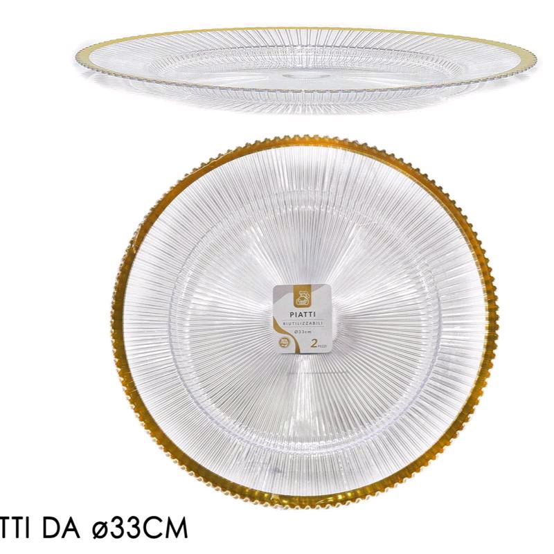 Piatto da portata o sottopiatto set da 6 pezzi diametro 33 cm