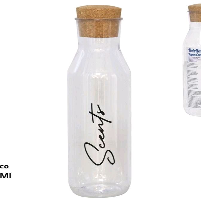 Se 2 Bottiglie in plastica tappo in sughero per le tue bevande da 1 litri