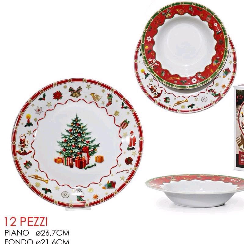 Piatti in porcella 12 pezzi quindi 6 piani e 6 fondi