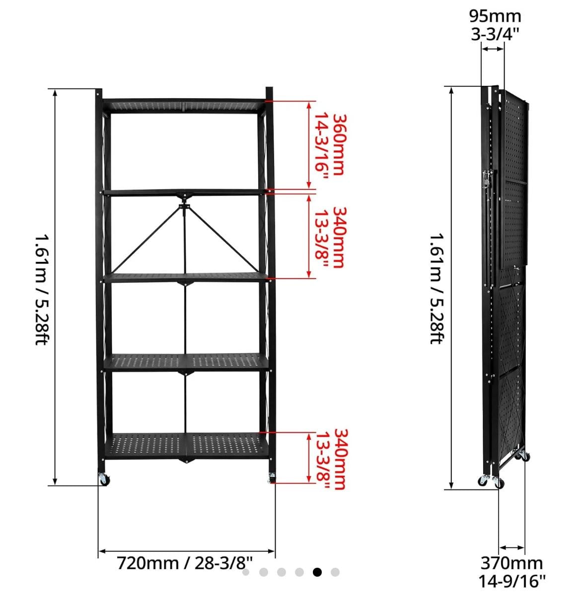 Scaffalatura richiudibile 5 ripiani
