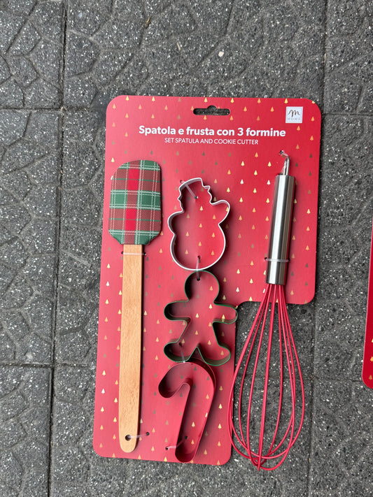 Spatola ,frusta e 3 formine