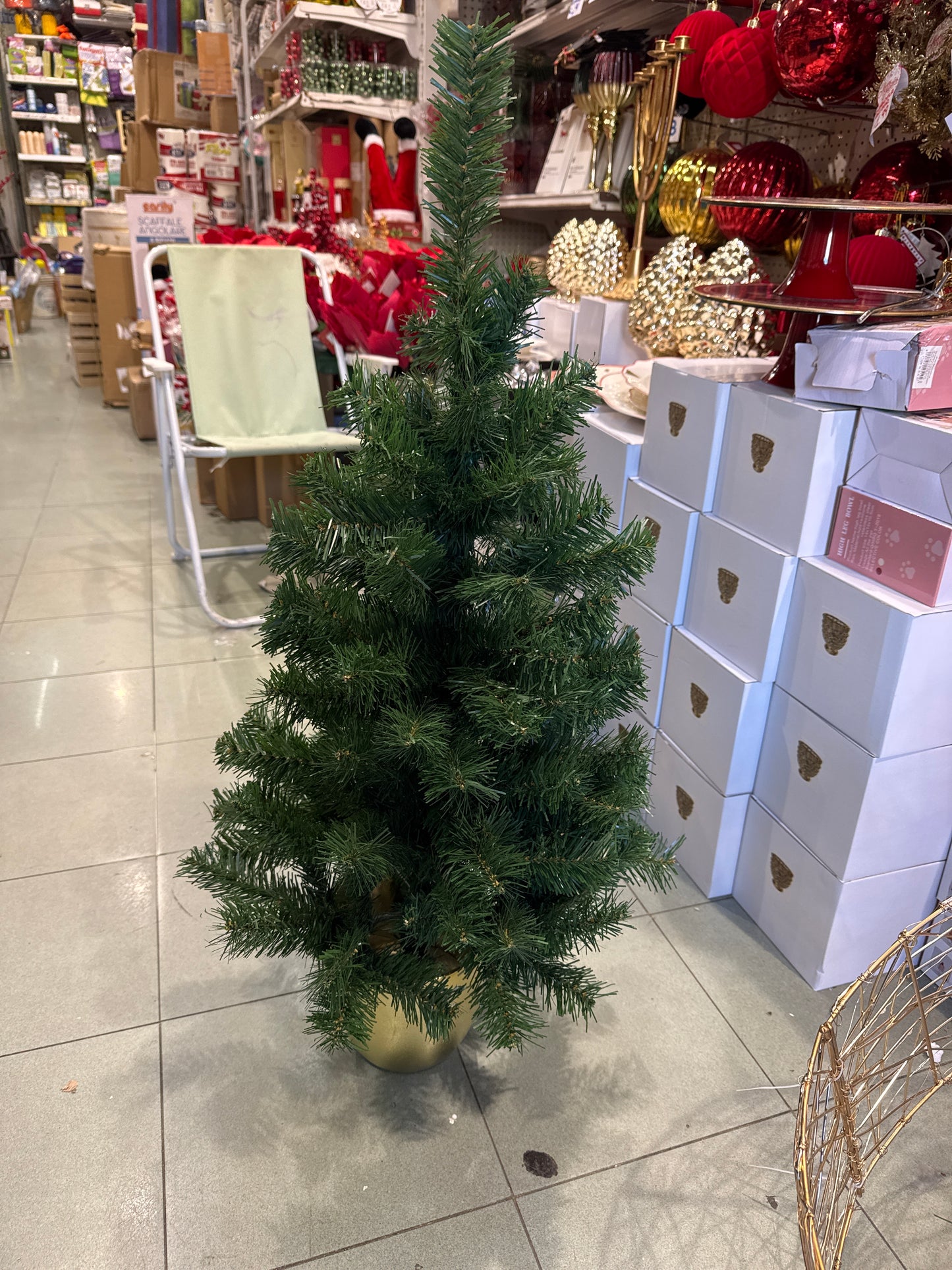 Albero di Natale base oro