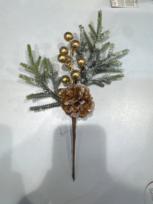 Ramo decorativo bacche oro