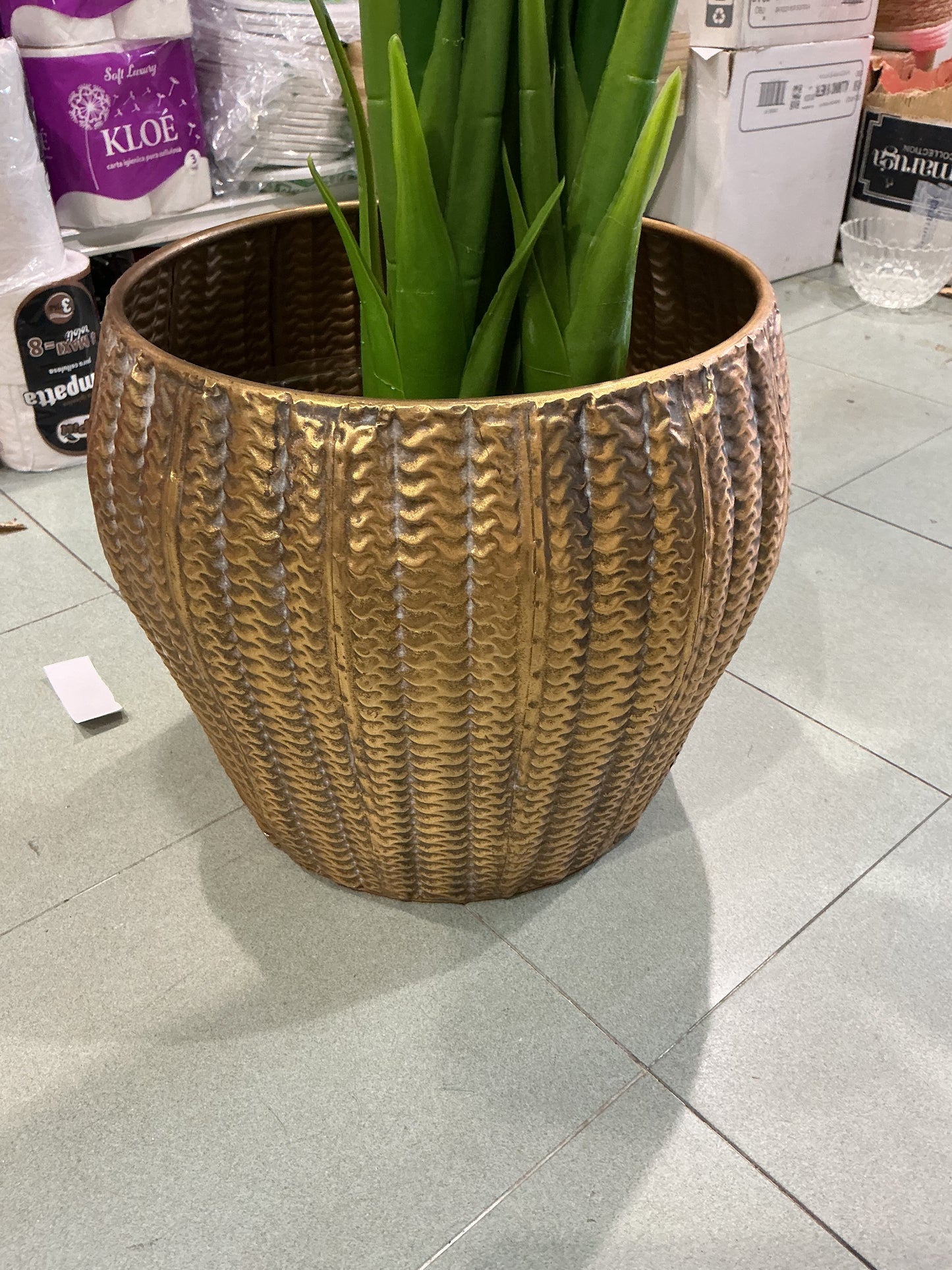 Vaso il metallo diametro 38/39 altezza 33 cm