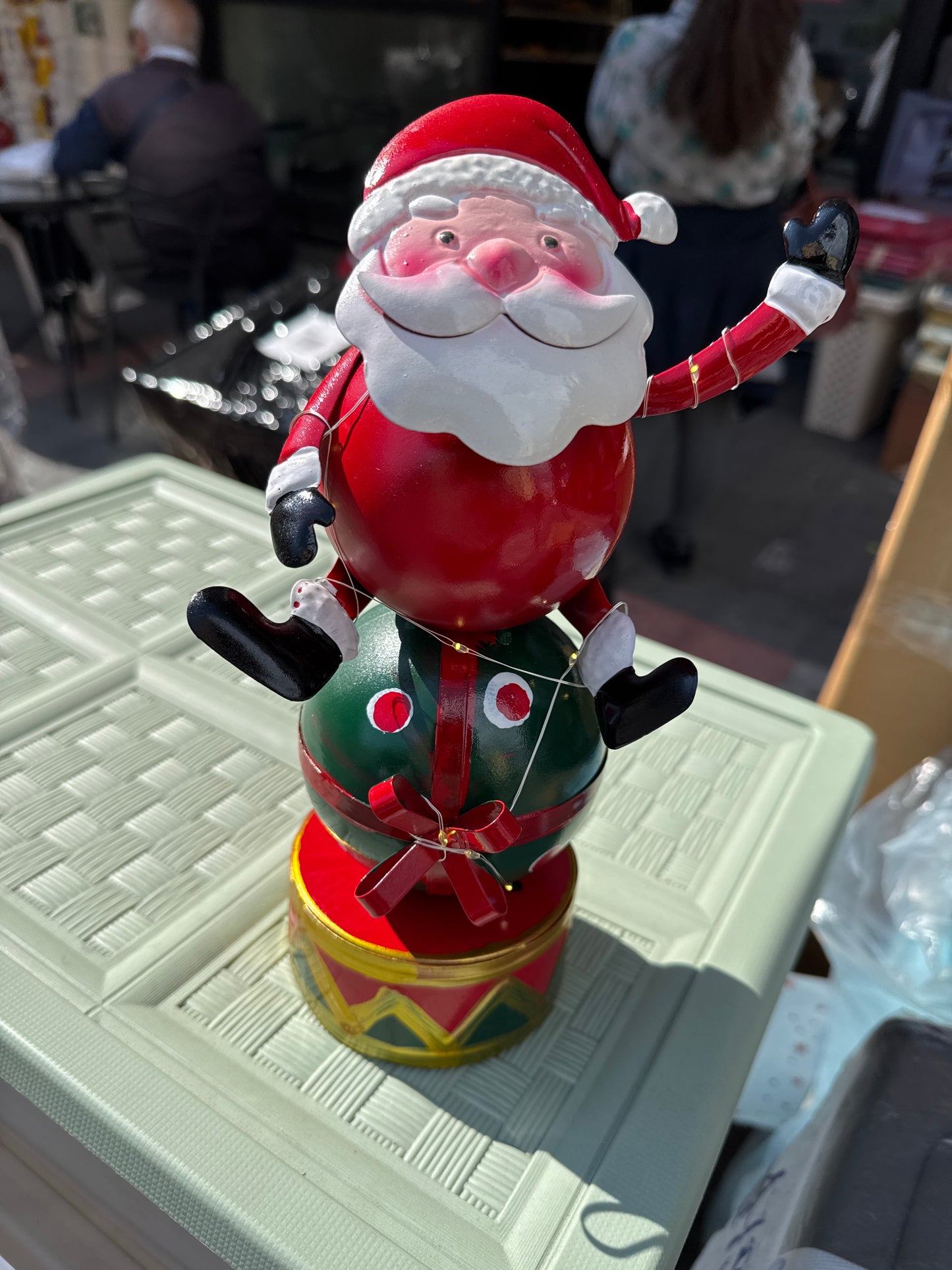 Babbo Natale metallo luminoso