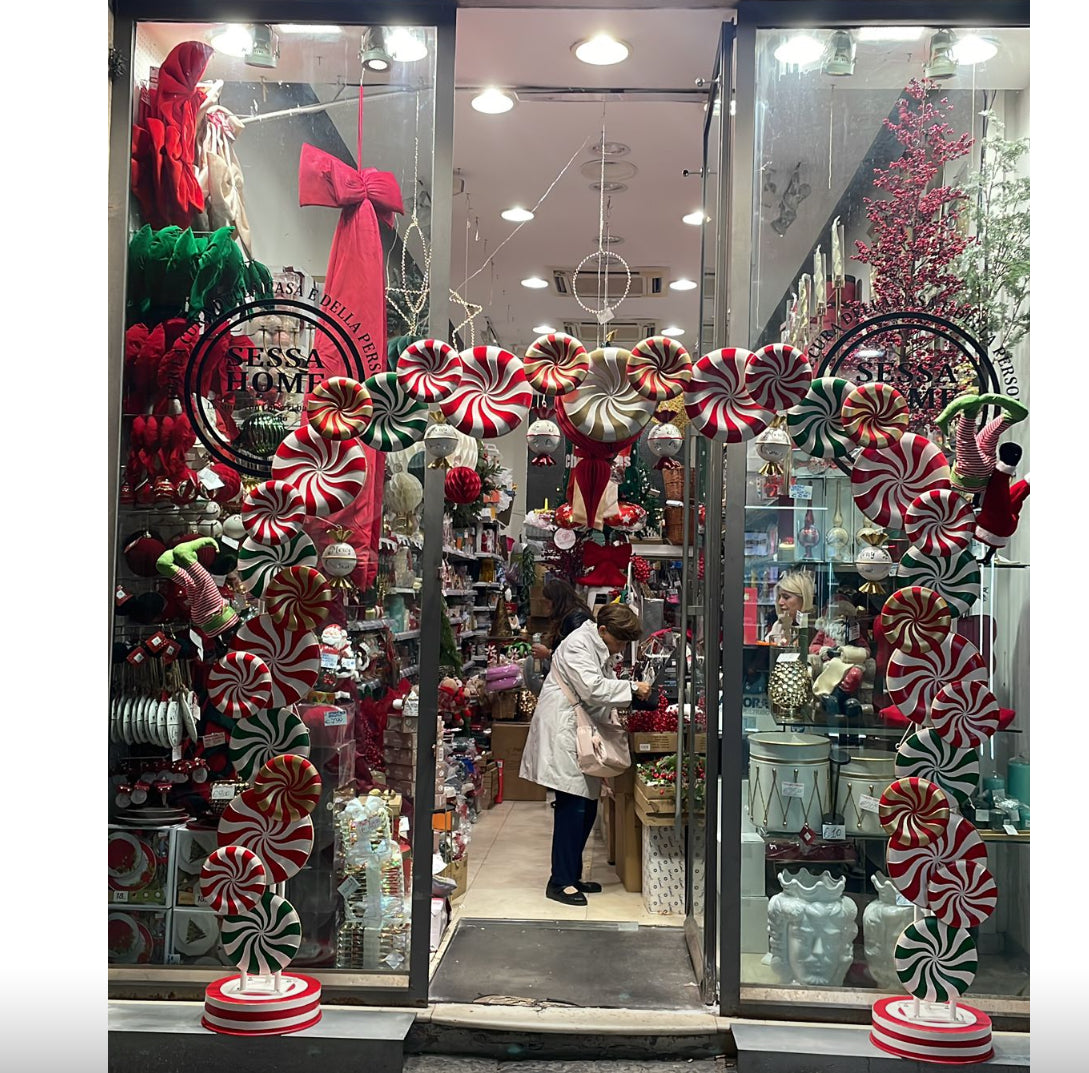 Struttura ad arco in metallo candy cane