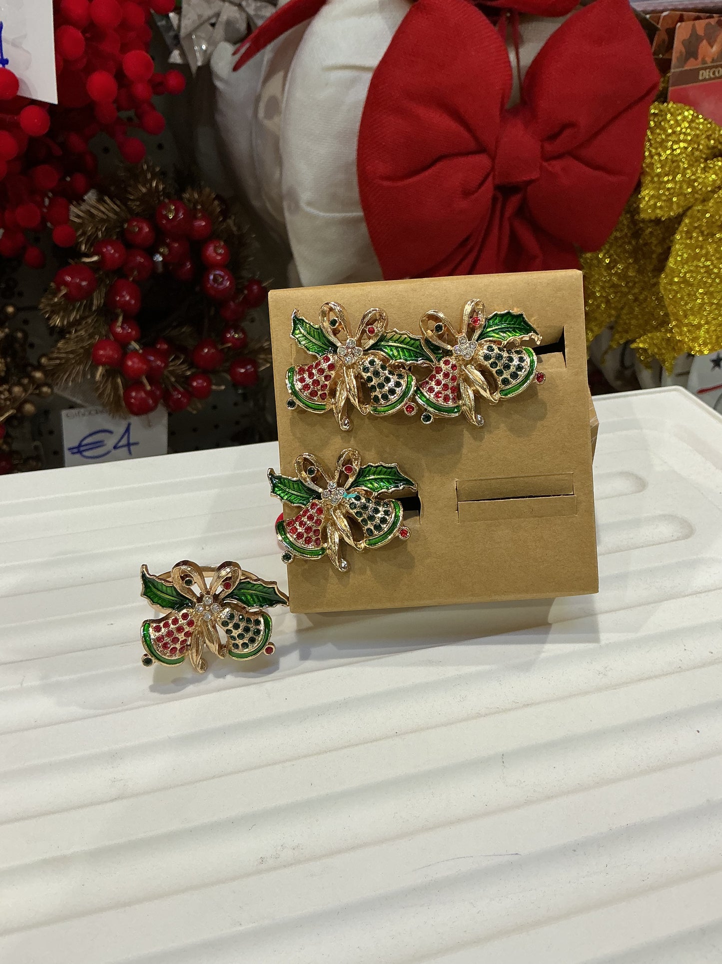 Set 4 portatovaglioli in metallo