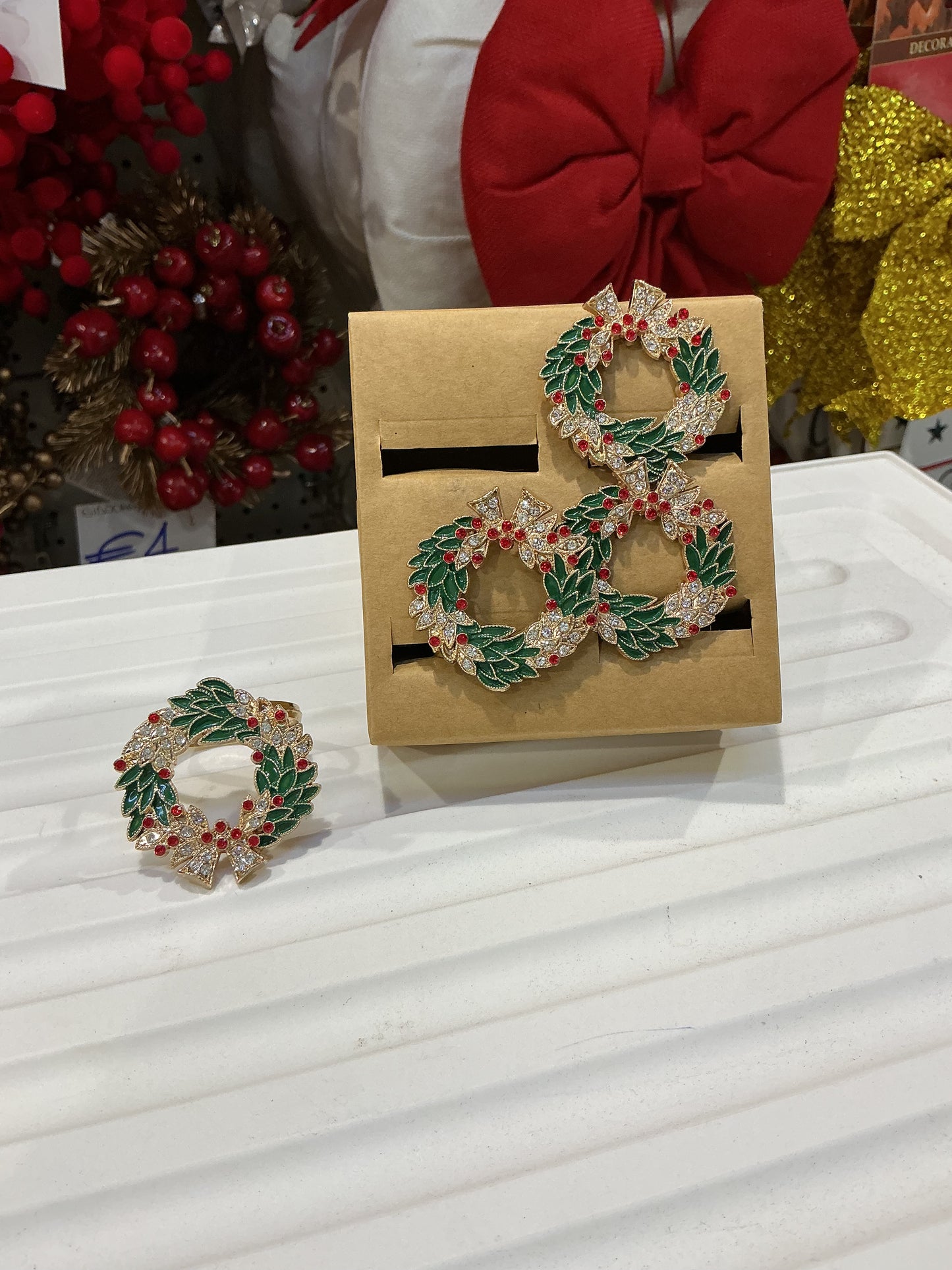 Set 4 portatovaglioli in metallo