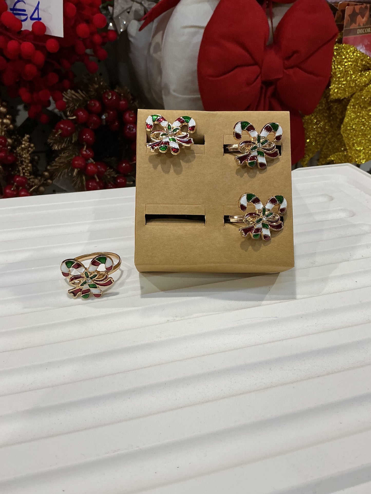 Set 4 portatovaglioli in metallo