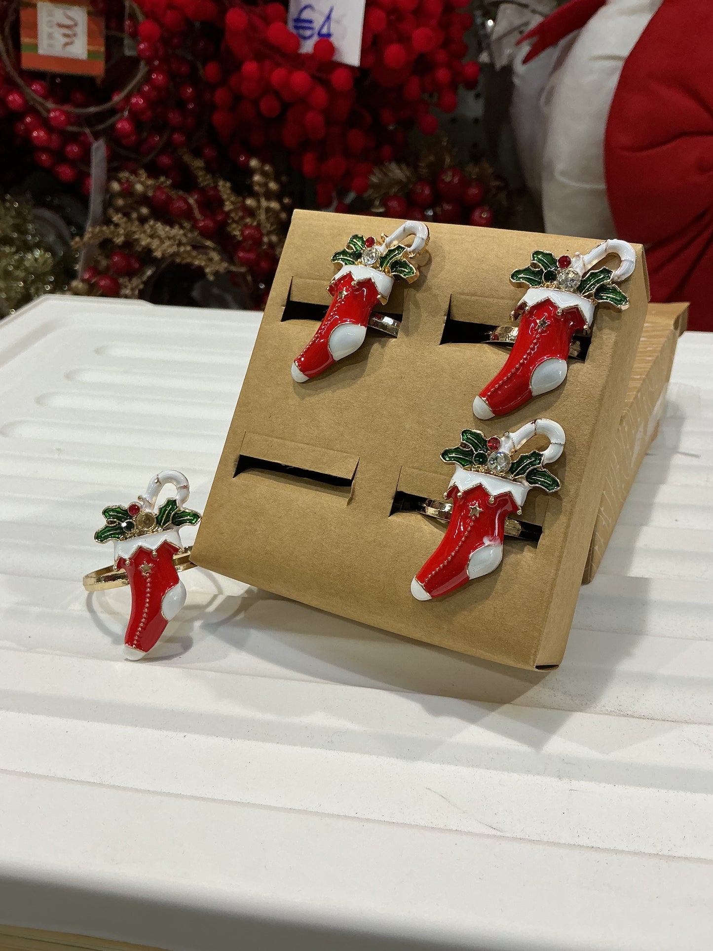 Set 4 portatovaglioli in metallo