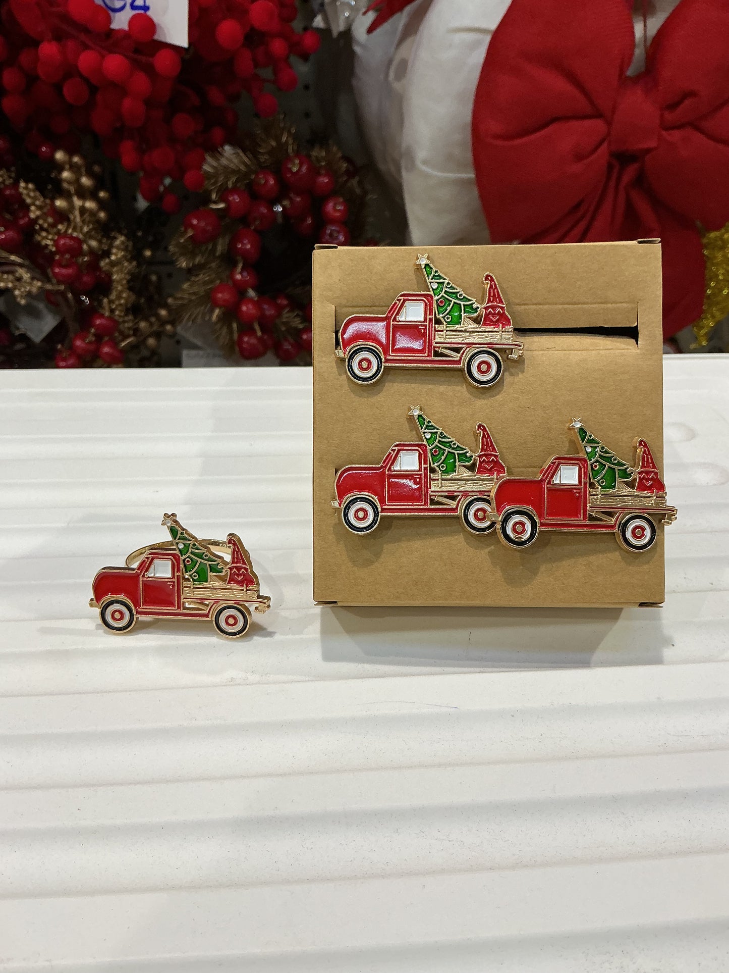 Set 4 portatovaglioli in metallo