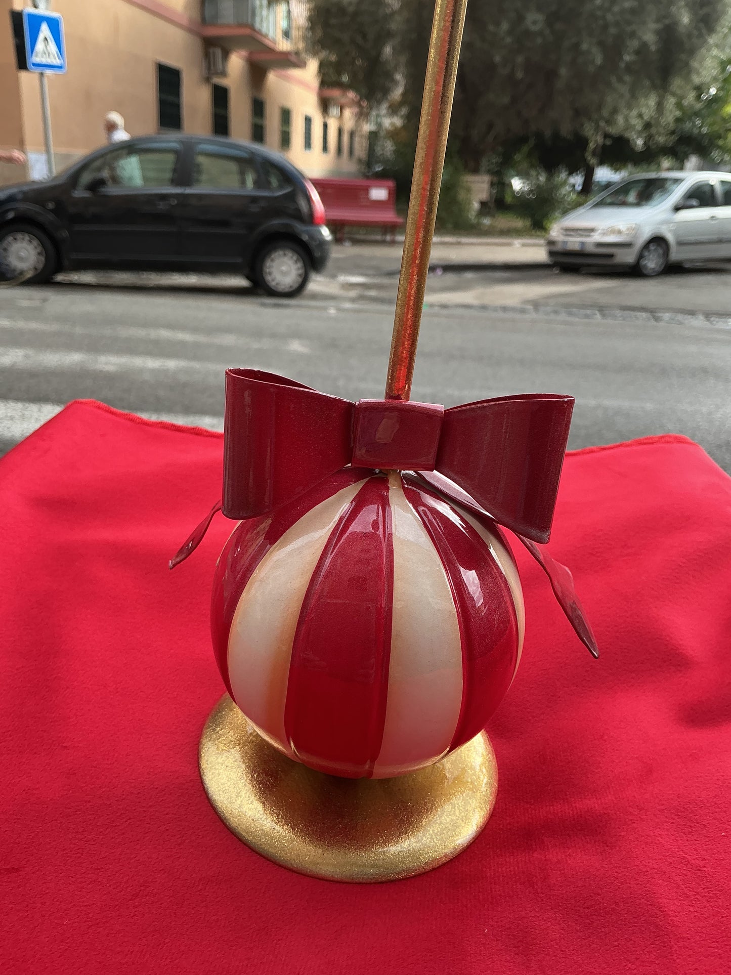 Porta candela ball fiocco