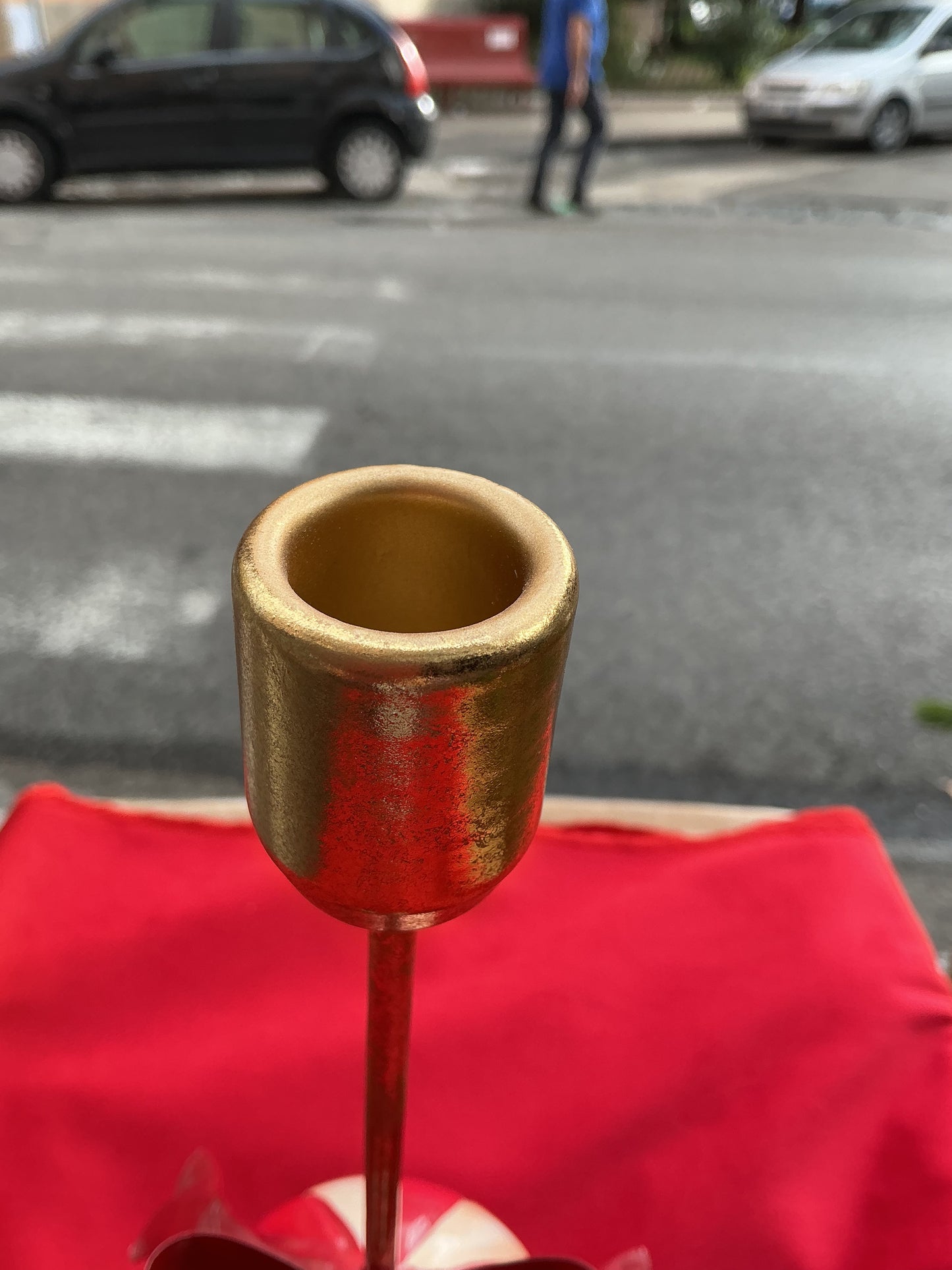 Porta candela ball fiocco