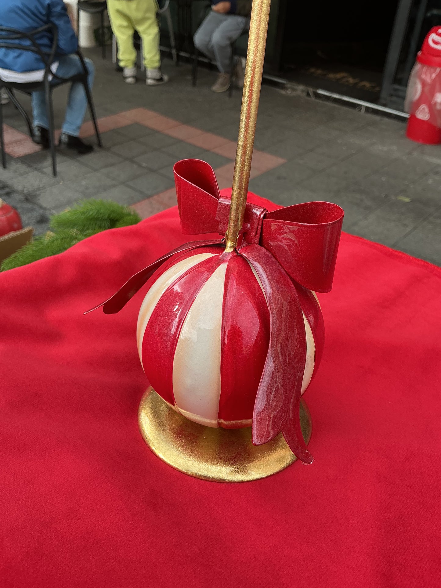 Porta candela ball fiocco