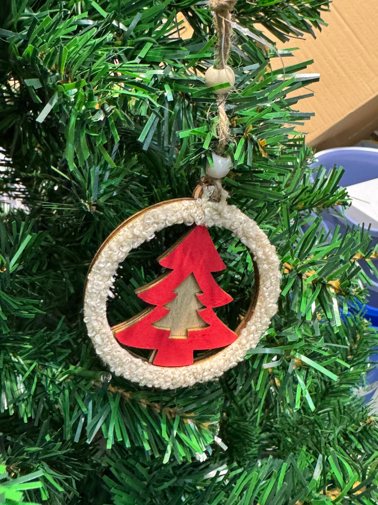 Pendente legno e lana