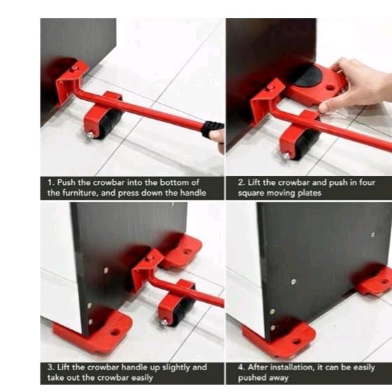 5 Pezzi Rullo di Trasporto per Mobili, Carrello per Mobili con Ruote e Set di Sollevatori per Mobili pesanti ,lavatrici !