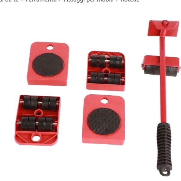 5 Pezzi Rullo di Trasporto per Mobili, Carrello per Mobili con Ruote e Set di Sollevatori per Mobili pesanti ,lavatrici !