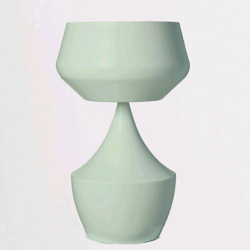 Vaso coppa con piede 44 cm in metallo