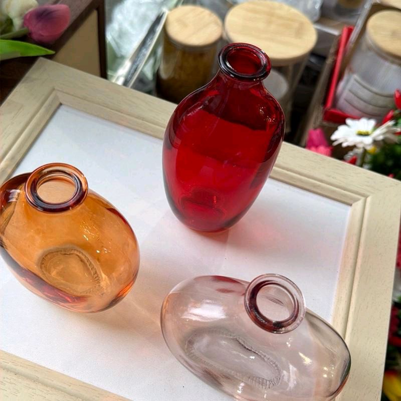 Set 3 vasetti in vetro esclusi di vaso escluso i fiori
