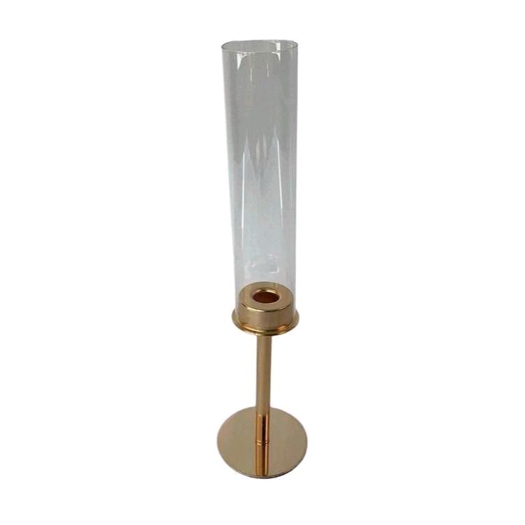 portacandele base oro in vetro d.10xh36 e d.10xh42