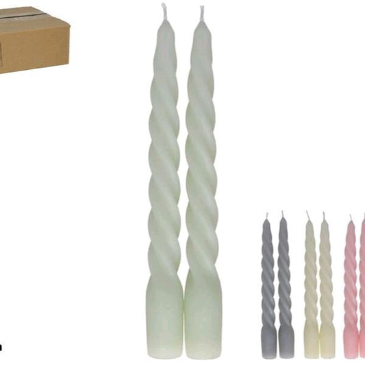 Set 2 candele brillantinate 37 gr diametro 2.2xh19