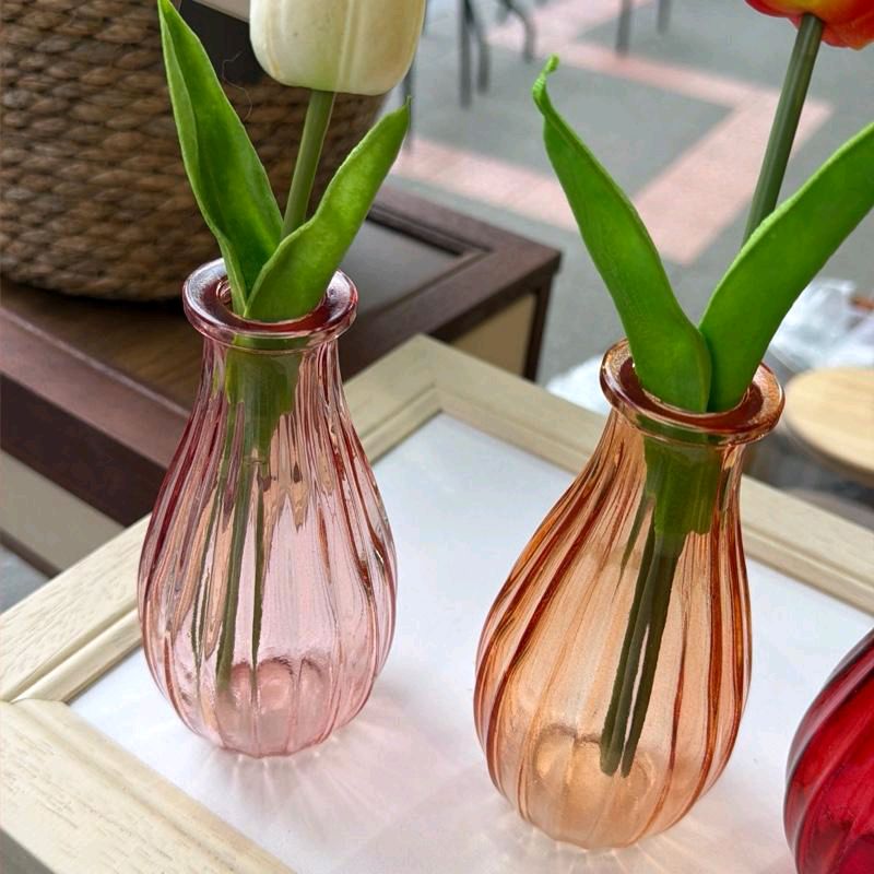 Vasi in vetro set da 3 pezzi 14 cm esclusi di fiori