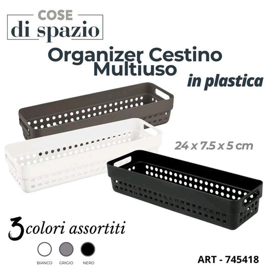 Set da 6 pezzi cestini in plastica organizer per i tuoi cassetti e non solo.il set comprende 4 pezzi della misura 24x7,5x5 e 2 di 15x11.5x7,5 in 3 colorazioni