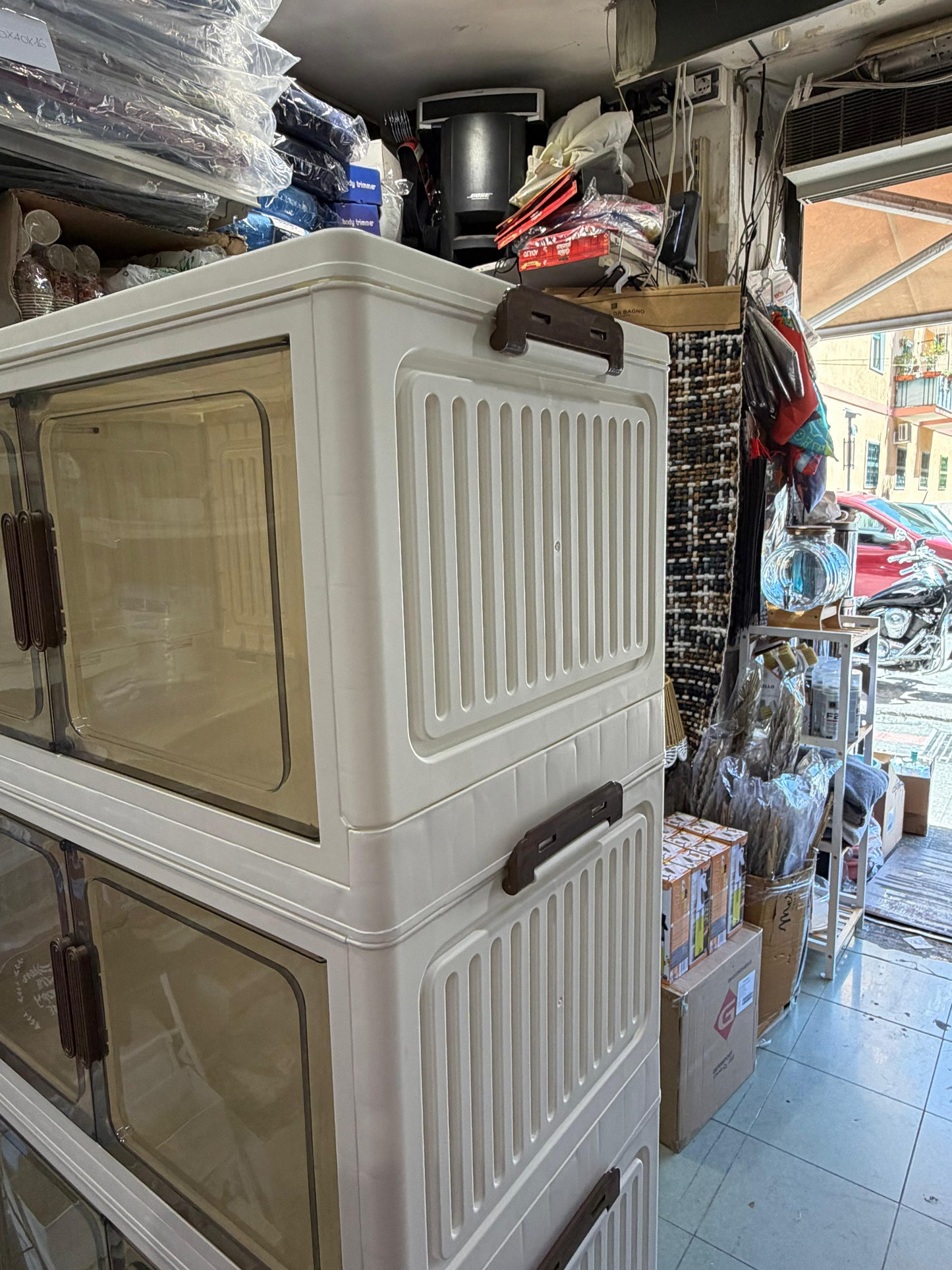 Mobiletto in plastica modulabile 5 ripiani per esterno e interno