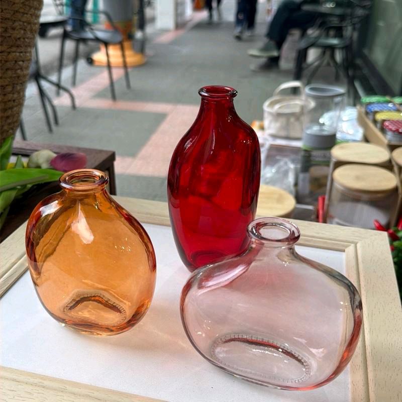 Set 3 vasetti in vetro esclusi di vaso escluso i fiori
