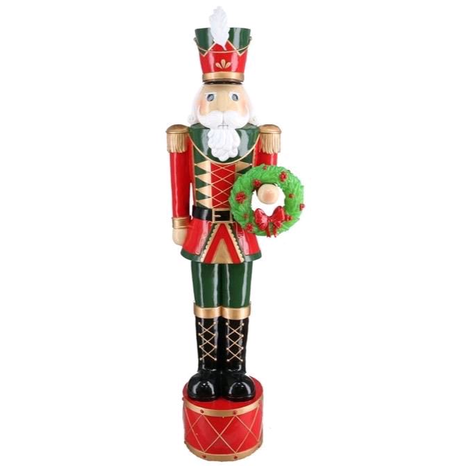 Soldato luminoso in resina per ricoprire la tua casa con la manina del Natale 42x39x156