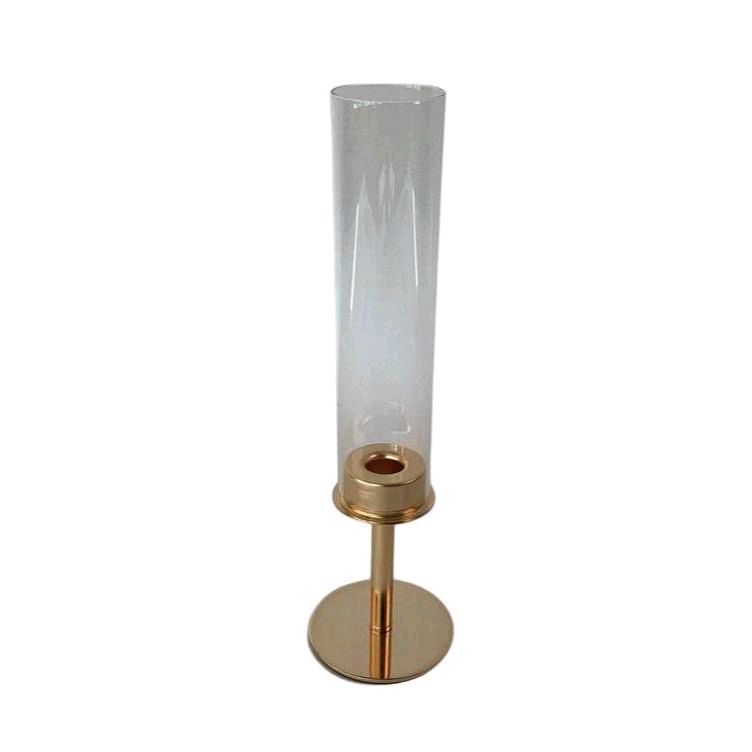 portacandele base oro in vetro d.10xh36 e d.10xh42
