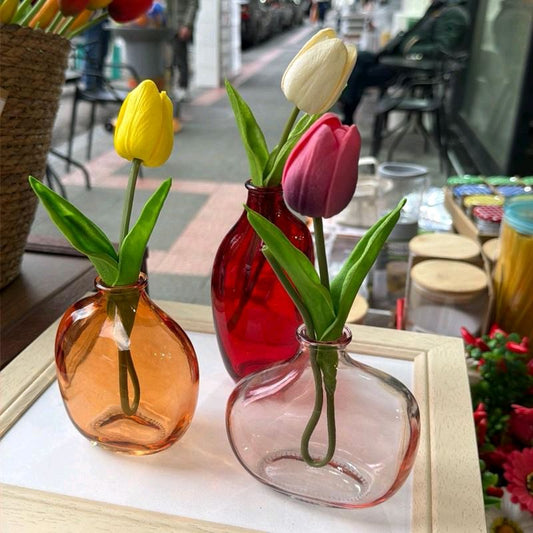 Set 3 vasetti in vetro esclusi di vaso escluso i fiori